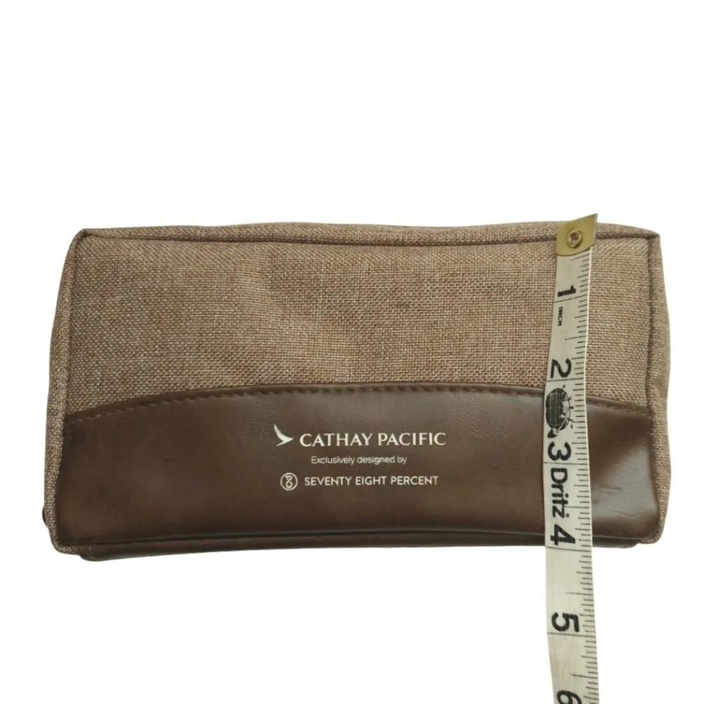 Brown Cosmetic Bag Zipper Soft Pouch Travel Essentials Makeup Case